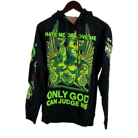 Maison‎ Noir Black Judgement Hoodie Size Small New - Picture 1 of 7